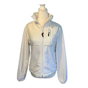 Snozu Fleece Jacket Winter White Knit Full Zip Long Sleeve Lightweight S